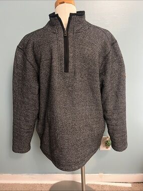 Orvis Men's Half-Zip Knit Sweater Pullover - Charcoal Heather Sz. XL